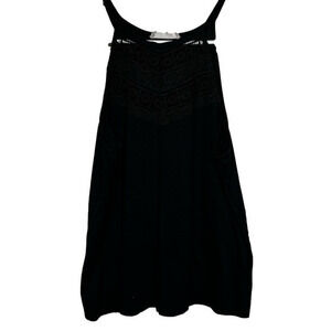 🌷 Cloud Chaser Black High Neck Crochet Tank Top